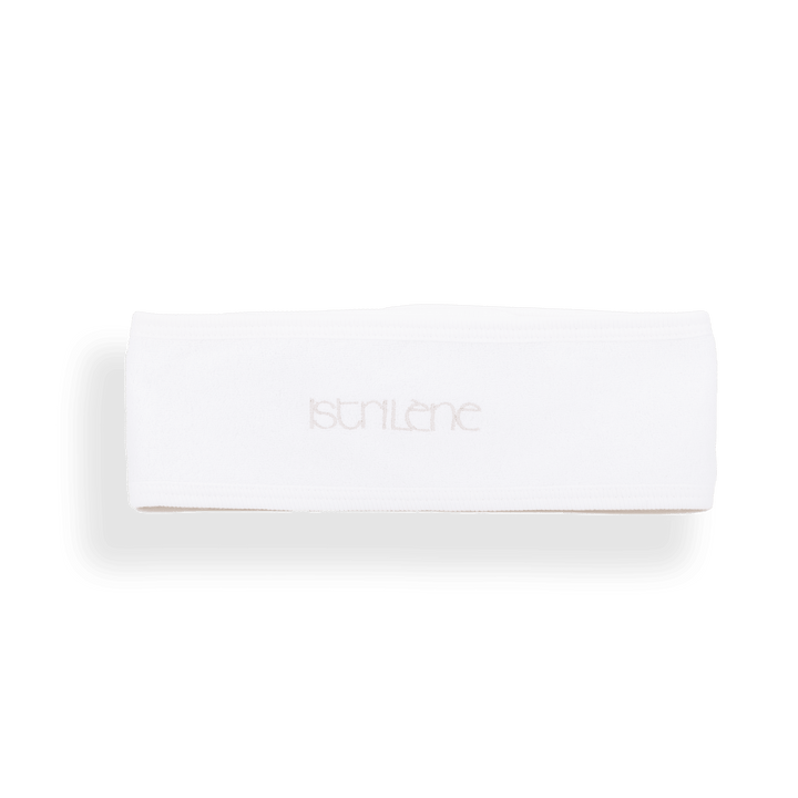Witte haarband voor make-up en gelaatsverzorging